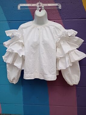 Ulla Johnson Ruffle Sleeve Top Blouse sz 2